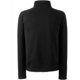 Zwarte fleece sweater/trui met rits kraag voor heren/volwassenen - Katoenen/polyester sweaters/truien