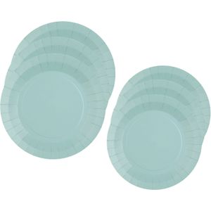 Santex Feest/verjaardag borden set - 40x stuks - lichtblauw - 17 cm en 22 cm