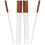 24x Barbecuespiezen/vleespennen houten handvat 32 cm - Barbecue/bbq spiezen/pennen