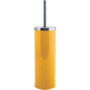 MSV Toiletborstel in houder/wc-borstel - metaal - saffraan geel - 38 cm - Badkamer