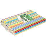 Duurzame papieren drinkrietjes gekleurd - 100x stuks - serie Pure