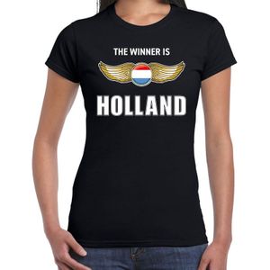 The winner is Holland / Nederland t-shirt zwart voor dames - landen supporter shirt / kleding - EK / WK / Songfestival