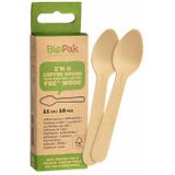 Biopak wegwerp dessertlepels - 30x - hout bestek - 11 cm - bio/eco/milieubewust