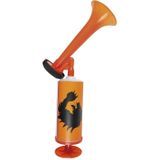 2x Oranje Holland voetbal hand toeter/ stadiontoeter/ luchttoeter/ luchthoorn 45 cm - Oranje feest/ Ek/ Wk artikelen