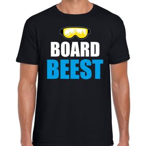 Apres ski t-shirt Board Beest zwart  heren - Wintersport shirt - Foute apres ski outfit/ kleding/ verkleedkleding