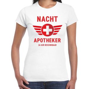 Nacht apotheker drugs verkleed t-shirt wit voor dames - apotheker carnaval / feest shirt kleding / kostuum