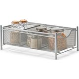Zeller keuken/keukenkast organizer uitschuifbaar - zilver - 25 x 40 x 15 cm - metaal