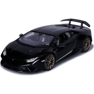 Bburago modelauto/speelgoedauto Lamborghini Huracan Performante - zwart - schaal 1:24/19 x 8 x 5 cm