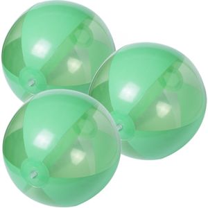 10x stuks opblaasbare strandballen plastic groen 28 cm - Strand buiten zwembad speelgoed