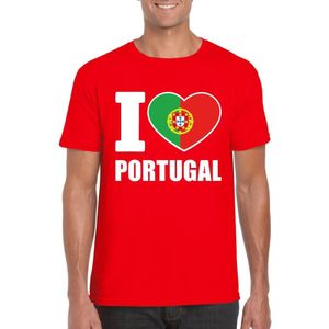 Rood I love Portugal supporter shirt heren - Portugees t-shirt heren