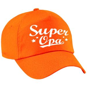 Super opa cadeau pet / baseball cap oranje voor heren -  kado voor opa