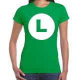 Luigi loodgieter verkleed t-shirt groen voor dames - carnaval / feest shirt kleding / kostuum