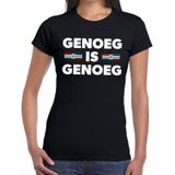 Groningen protest t-shirt genoeg=genoeg zwart voor dames -  Grunnen genoeg is genoeg shirt voor dames