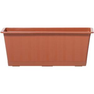 2x Terracotta Kunststof Agro Plantenbakken-bloembakken 40 Cm - Tuin ...