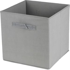 Urban Living Opbergmand/kastmand Square Box - karton/kunststof - 29 liter - betongrijs - 31 x 31 x 31 cm - Vakkenkast manden