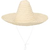 Boland party Carnaval verkleed Sombrero hoed Fiesta - naturel - volwassenen - polyester