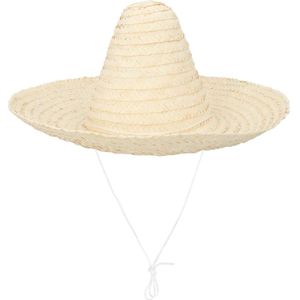 Boland party Carnaval verkleed Sombrero hoed Fiesta - naturel - volwassenen - polyester