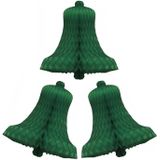 2x Decoratie kerst versiering kerstklok groen 50 cm - Groene kerstklokken kerstversiering / kerstdecoratie