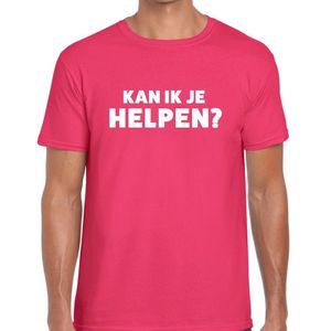 Kan ik je helpen beurs/evenementen t-shirt roze heren - verkoop/horeca