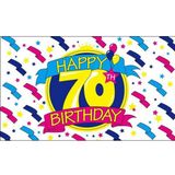Happy Birthday vlag 70 jaar verjaardag - leeftijd - versieringen/feestartikelen - 150 x 90 cm