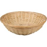 Broodmandje rond - 3x - bamboe hout - D22 cm - mandje rotan/riet - broodmanden/fruitmanden