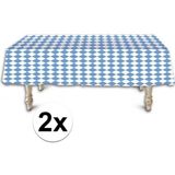 2x Beieren tafelkleden/tafelzeilen 137 x 275 cm - Oktoberfest/bierfeest tafeldecoratie - Tafelkleden/tafelzeilen rechthoekig blauw/wit