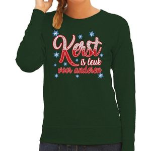 Foute kersttrui / sweater groen kerst is leuk voor anderen voor dames - kerstkleding / christmas outfit