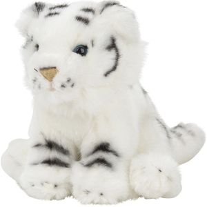 Pluche kleine witte tijger knuffel van 15 cm - Dieren speelgoed knuffels cadeau - Tijgers Knuffeldieren