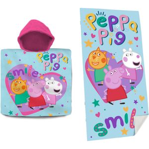Peppa Pig Set bad cape/poncho en strand/badlaken - voor kinderen