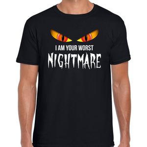 I am your worst nightmare halloween verkleed t-shirt zwart voor heren - horror shirt / kleding / kostuum
