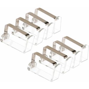 8x Tafelkleed klemmen zilver 5 x 4 cm RVS - Moderne roestvrijstalen tafelkleedklemmen - Tafelzeilklemmen - Tafellaken klemmen