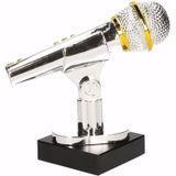 Zilveren karaoke prijs 15 cm