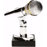 Zilveren karaoke prijs 15 cm