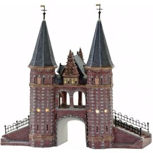 Kerstdorp Sneek waterpoort - met LED - 29,6 x 11 x 25,4 cm - kerstdorp huisje