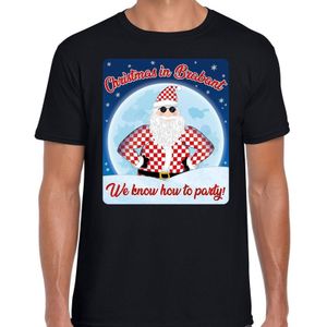 Fout Kerst t-shirt / shirt - Christmas in Brabant we know how to party - zwart voor heren - kerstkleding / kerst outfit