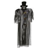 Horror/halloween decoratie spook bruid en bruidegom poppen set - met verlichting - hangend - 180 cm