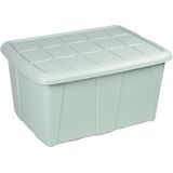 Plasticforte Opslagbox met deksel - 2x - Mintgroen - 60L - kunststof - 63 x 46 x 32 cm