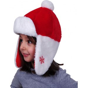 4x stuks kerstmutsen pluche met oorflappen voor kinderen - Wintermutsen kerst thema - voor jongens en meisjes