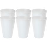 Juypal drinkbekers - 6x - wit - kunststof - 430 ml - herbruikbaar - BPA-vrij