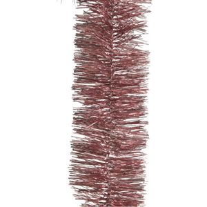 Decoris kerstslinger - oudroze -270 cm - tinsel/folie - lametta slinger - kerstversiering