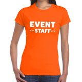 Event staff tekst t-shirt oranje dames - evenementen personeel / crew shirt