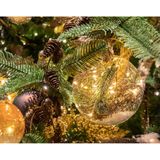 Lumineo verlichte kerstbal glas -aan touw - d10 cm - 15 leds