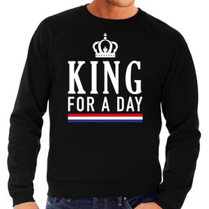 Zwart King for a day sweater - Trui voor heren - Koningsdag kleding