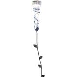 Regenmeter transparant 40 ml met bladeren steel 79 cm - regenmeters - tuinartikelen / tuinaccessoires