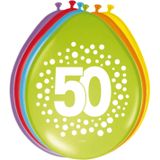 32x stuks verjaardag leeftijd party ballonnen in 50 jaar thema - Opgeblazen 29 cm - Feestartikelen/versieringen