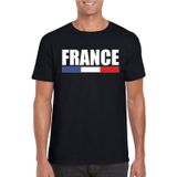 Zwart Frankrijk supporter t-shirt voor heren - Franse vlag shirts