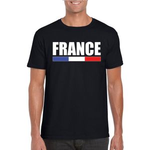 Zwart Frankrijk supporter t-shirt voor heren - Franse vlag shirts