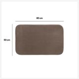 5Five Badkamerkleedje/badmat tapijt - memory foam - taupe - 48 x 80 cm - anti slip mat