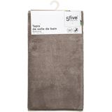 5Five Badkamerkleedje/badmat tapijt - memory foam - taupe - 48 x 80 cm - anti slip mat