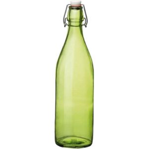 Groene giara flessen met beugeldop 30 cm van 1 liter - Woondecoratie giara fles - Groene weckflessen